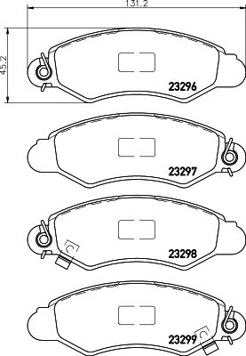 HELLA PAGID 8db355017011 -  Комплект тормозных колодок, дисковый тормоз